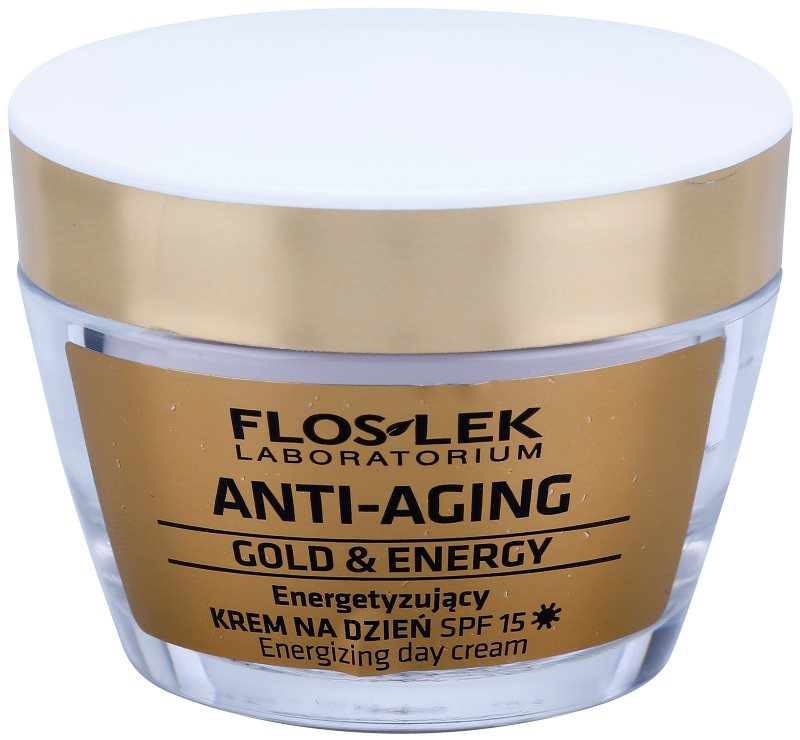 FlosLek Laboratorium Anti-Aging Gold & Energy energizujący krem na dzień SPF 15