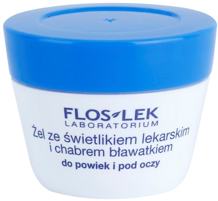 FlosLek Laboratorium Eye Care gel za predel okoli oči s smetilko in modrim glavincem