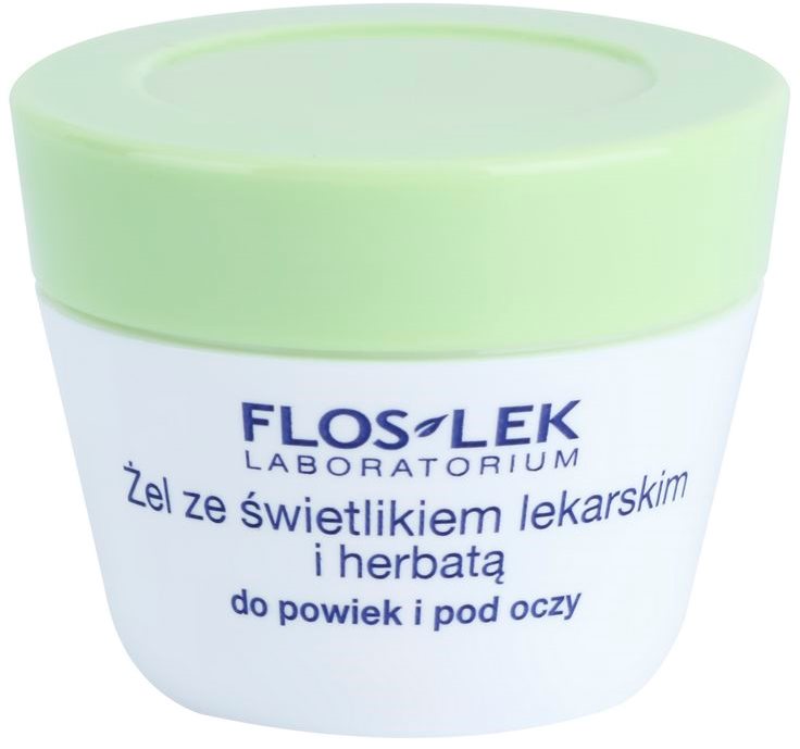 FlosLek Laboratorium Eye Care gel za predel okoli oči s smetilko in zelenim čajem