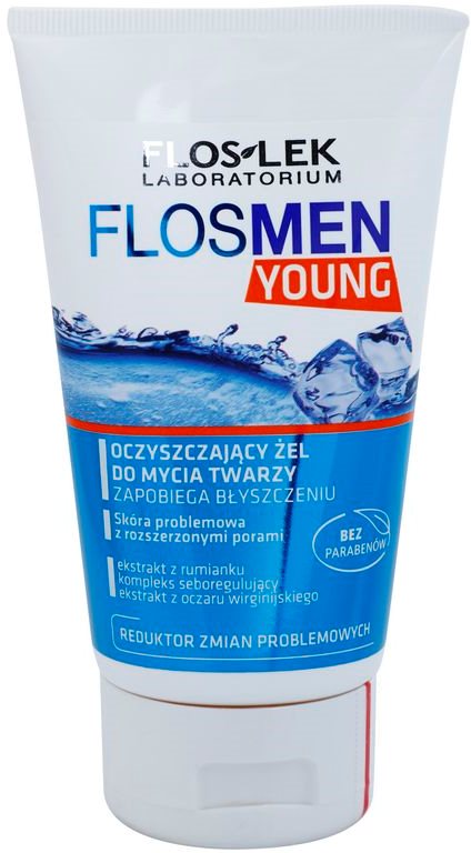 FlosLek Laboratorium FlosMen Young gel nettoyant matifiant