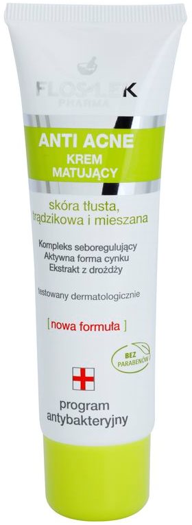 FlosLek Pharma Anti Acne mattierende Creme für Haut mit kleinen Makeln