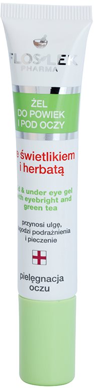 FlosLek Pharma Eye Care gel contour des yeux à l'euphraise et thé vert