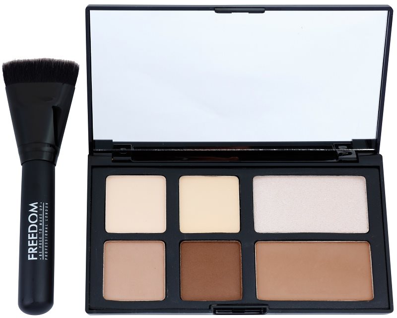 Freedom Pro Powder Strobe paleta za konture obraza s čopičem