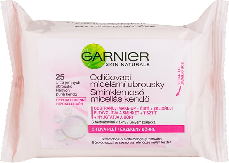 Garnier Skin Naturals odličovací micelární ubrousky pro citlivou pleť