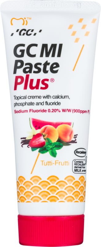 GC MI Paste Plus Tutti-Frutti crème protectrice reminéralisante pour dents sensibles au fluorure