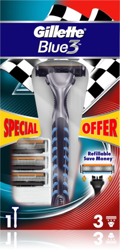 Gillette Blue 3 rasoir + lames de rechange 3 pièces