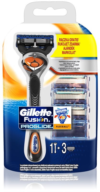 Gillette Fusion Proglide Flexball Razor + Replacement Heads