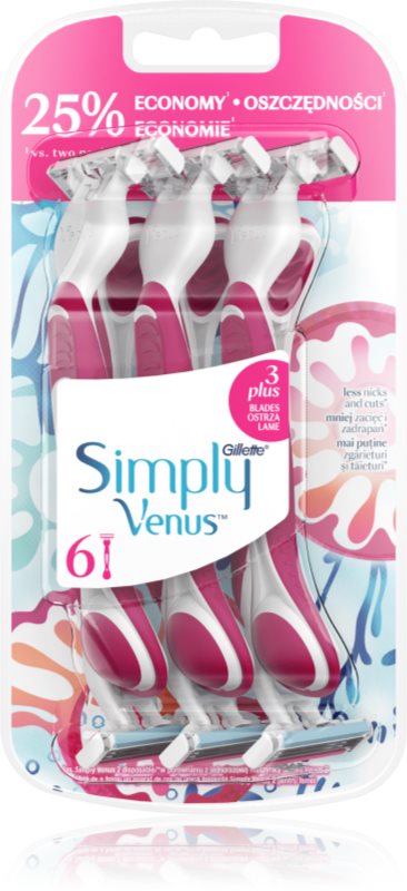 Gillette Simply Venus 3 Plus jednorázové strojky 6 ks