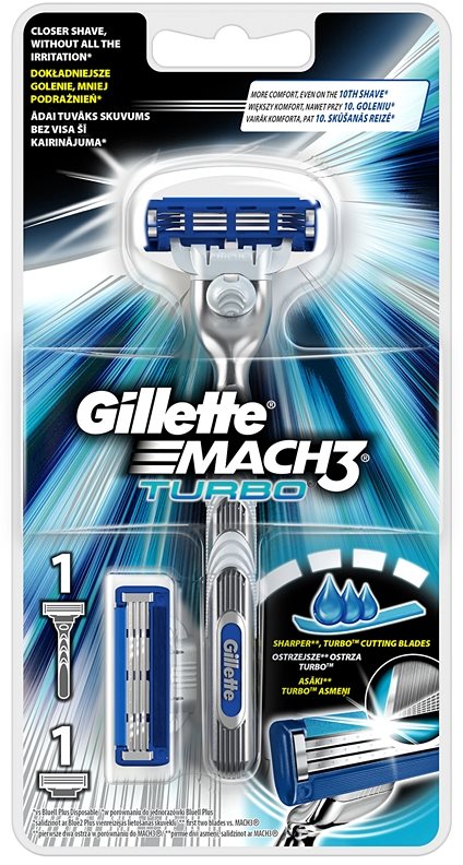 Gillette Mach 3 Turbo holicí strojek + náhradní břity 1 ks
