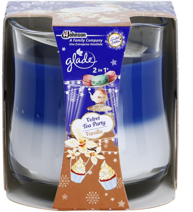 Glade Velvet Tea Party and Vanilla 2 in 1 illatos gyertya 135 g