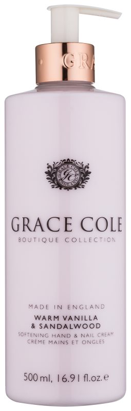 Grace Cole Boutique Warm Vanilla & Sandalwood crema suavizante para manos y uñas