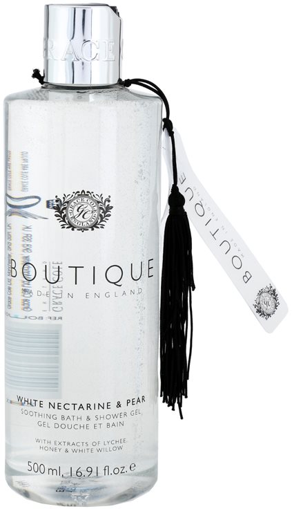 Grace Cole Boutique White Nectarine & Pear łagodzący żel pod prysznic i do kąpieli