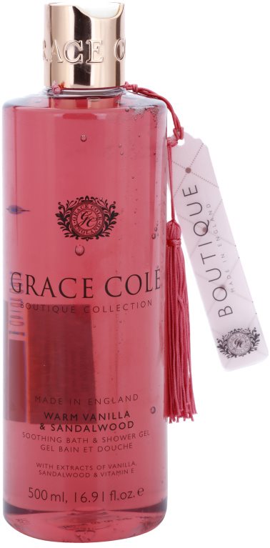 Grace Cole Boutique Warm Vanilla & Sandalwood upokojujúci kúpeľový a sprchový gél