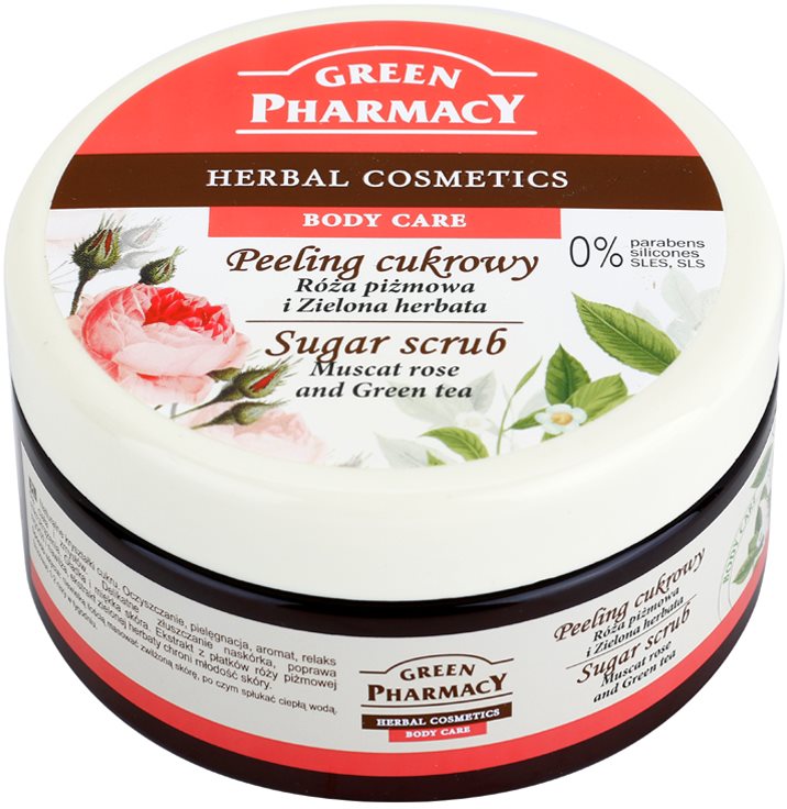 Green Pharmacy Body Care Muscat Rose & Green Tea cukrový peeling