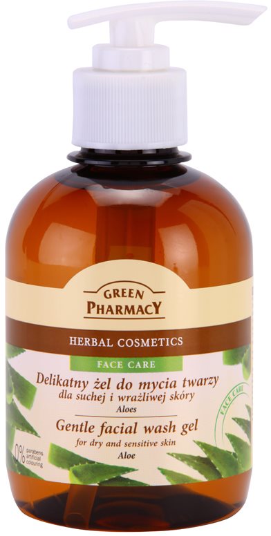 Green Pharmacy Face Care Aloe sanftes Reinigungsgel für empfindliche trockene Haut