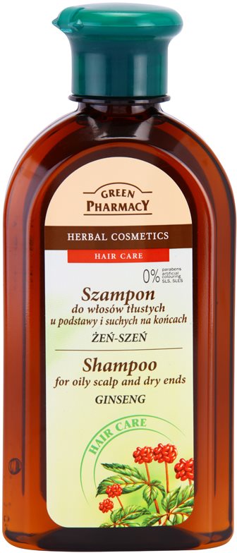 Green Pharmacy Hair Care Ginseng šampon pro mastnou vlasovou pokožku a suché konečky