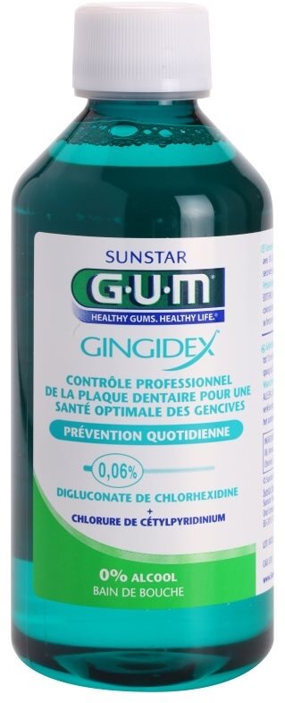G.U.M Gingidex 0,06% ústní voda proti zubnímu plaku a pro zdravé dásně bez alkoholu