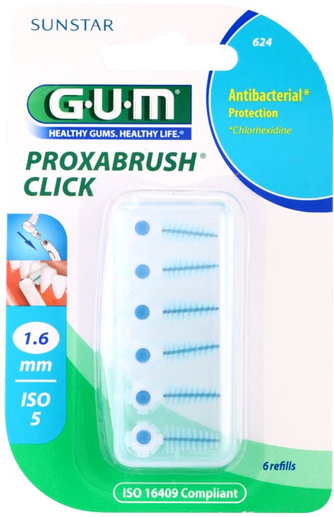 G.U.M Proxabrush Click zestaw zapasowych szczoteczek międzyzębowych 6 szt.