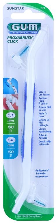 G.U.M Proxabrush Click support + brossettes interdentaires de rechange 2 pièces