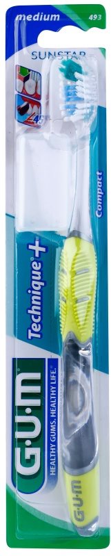 G.U.M Technique+ Compact zubní kartáček s krátkou hlavou medium