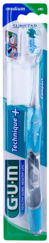 G.U.M Technique+ Compact zubní kartáček s krátkou hlavou medium