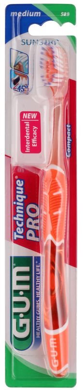 G.U.M Technique PRO Compact Zahnbürste mit Reiseetui Medium