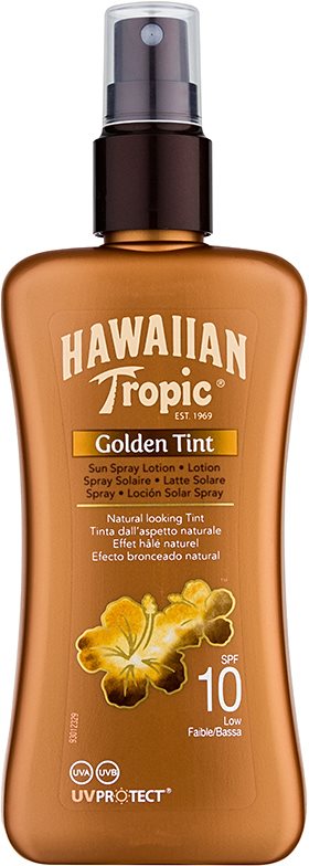 Hawaiian Tropic Golden Tint Lapte de corp protector în spray SPF 10