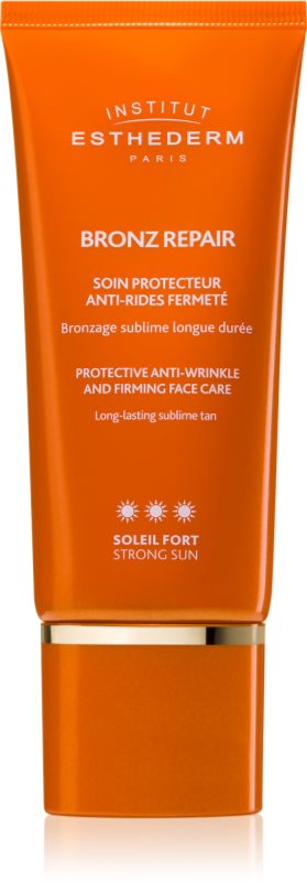 Institut Esthederm Bronz Repair creme facial reafirmante antirrugas com alta proteção UV