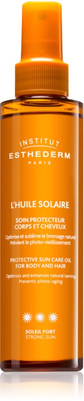 Institut Esthederm Sun Care óleo solar para corpo e cabelo de alta proteção UV