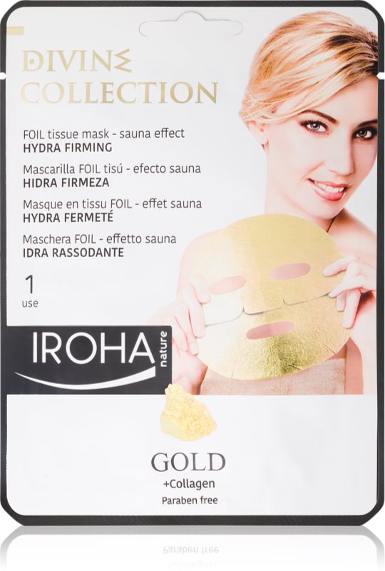 Iroha Divine Collection Gold & Collagen vlažilna in hranilna maska z učvrstitvenim učinkom