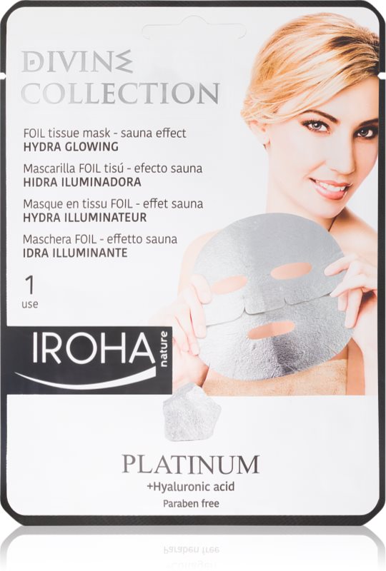 Iroha Divine Collection Platinum & Hyaluronic Acid Máscara hidratante e iluminadora