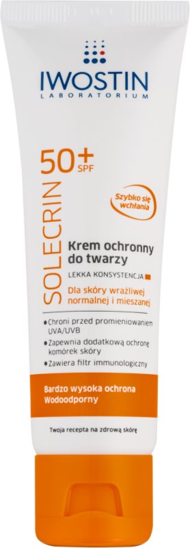 Iwostin Solercin crema protectoare pentru fata SPF 50+