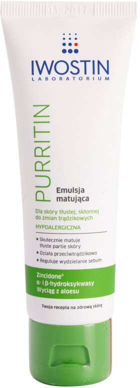 Iwostin Purritin mattierende Emulsion für fettige Haut mit Neigung zu Akne