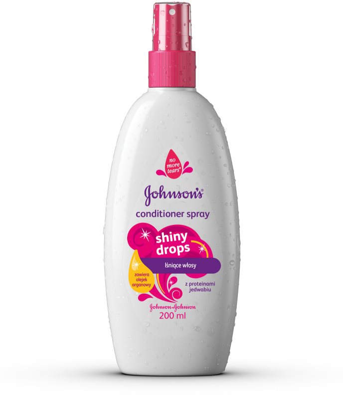Johnson's Baby Shiny Drops condicionador sem enxaguar em spray com óleo de argan
