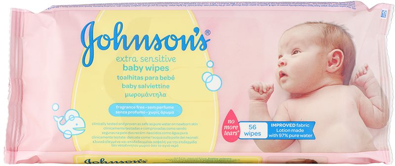Johnson's Baby Diapering екстра м'які вологі очищуючі серветки для дітей