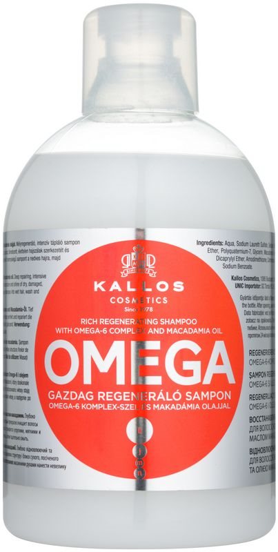 Kallos KJMN regeneračný šampón s omega-6 komplexom a makadamia olejom