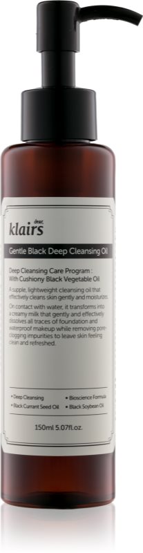 Klairs Gentle Black globinsko čistilno olje za mastno kožo