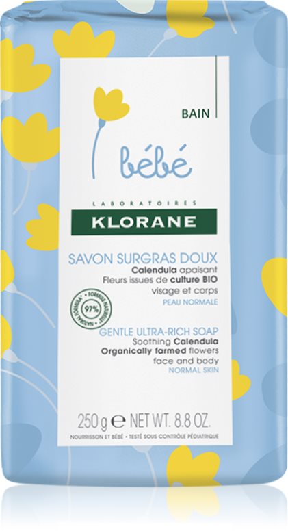 Klorane Bébé Calendula hranilno milo za otroke od rojstva