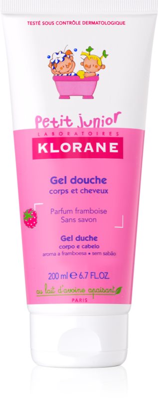 Klorane Junior gel de dus pentru corp si par cu arome de zmeura