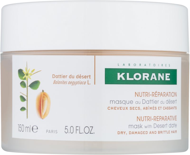 Klorane Desert Date mascarilla nutritiva para cabello castigado y quebradizo