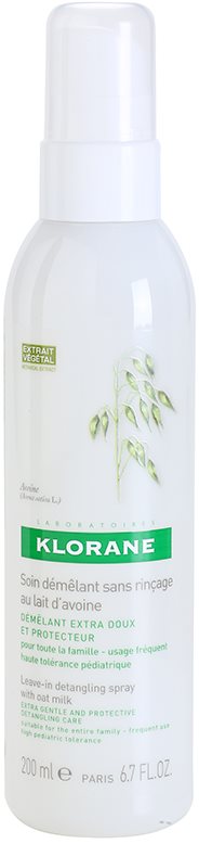 Klorane Oat Milk spray sem enxaguar para fácil penteado de cabelo