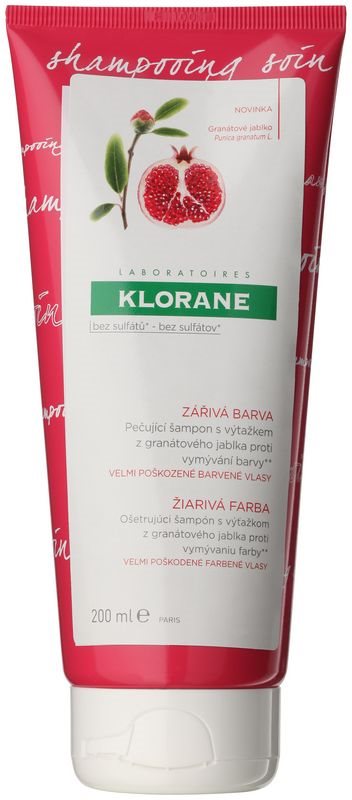 Klorane Granátové jablko pečující šampon proti vymývání barvy pro velmi poškozené barvené vlasy