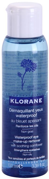 Klorane Cornflower removedor de maquilhagem de olhos com dois componentes para o fortalecimento das pestanas