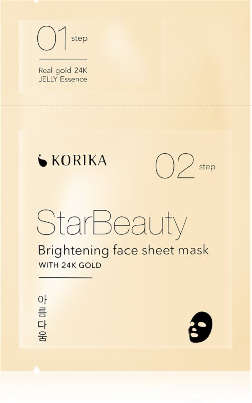 KORIKA StarBeauty sheet maska za blistav ten s 24-karatnim zlatom