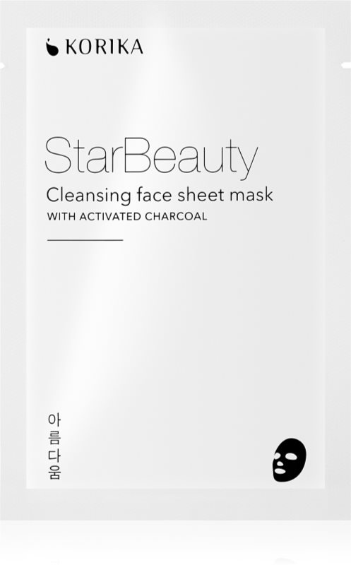 KORIKA StarBeauty masque nettoyant en tissu avec du charbon actif