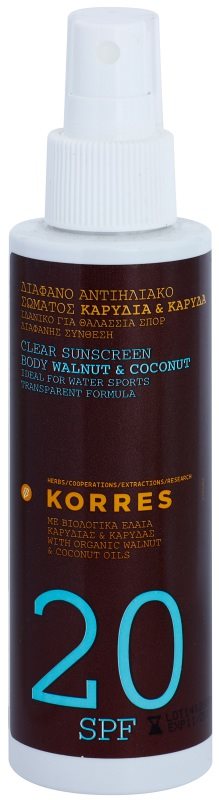 Korres Walnut & Coconut lotiune pentru corp non-grasa SPF 20