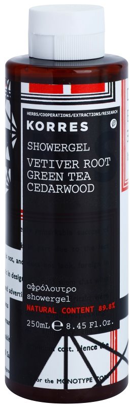 Korres Vetiver Root, Green Tea & Cedarwood gel de ducha para hombre 250 ml