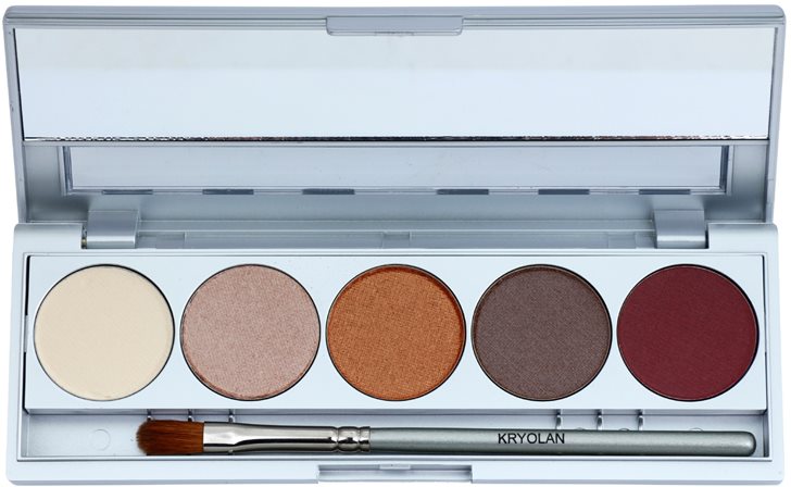 Kryolan Basic Eyes палітра тіней для повік 5 відтінків з дзеркальцем та аплікатором
