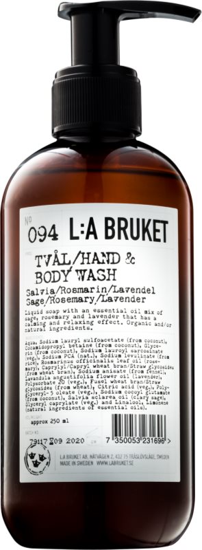 L:A Bruket Body Flüssigseife mit Salbei, Rosmarin und Lavendel für Hände und Körper