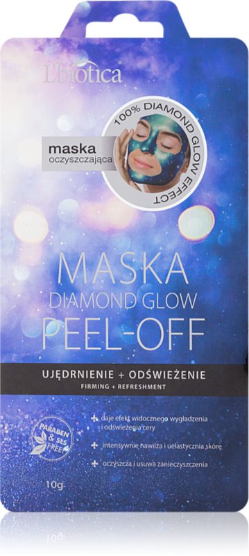 L’biotica Masks Diamond Glow piling maska za obraz z učvrstitvenim učinkom